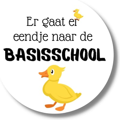 20 x Traktatiestickers - Er Gaat Er Eendje Naar De Basisschool - Sluitsticker Afscheid | Wensetiket - Traktatiesticker Verjaardag - Kinder Traktatie - Traktatie Kinderdagverblijf