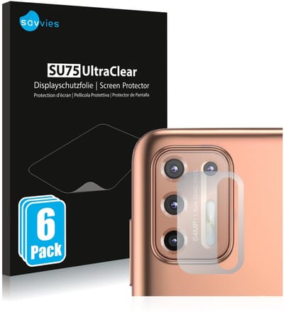 Savvies - Screenprotector voor Motorola Moto G9 Plus (ALLEEN Camera Lens) - Folie Beschermfolie transparant 6 Stuks
