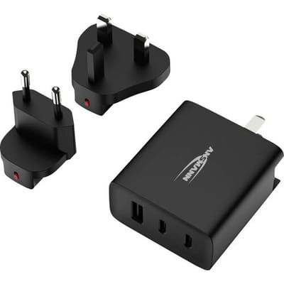 Ansmann USB-Ladegerät Travel Charger TC315 / 3 A / 15,5 W / 3 Port USB-oplader 15.5 W USB-A-bus Smart IC Zwart Binnen
