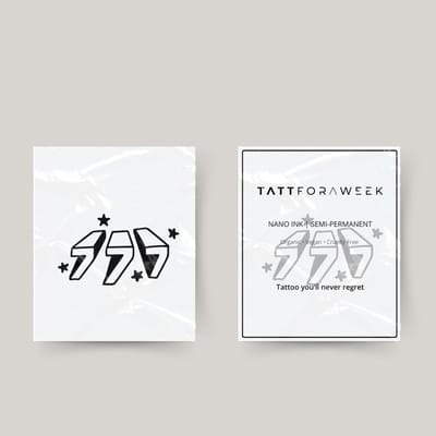 Tijdelijke tattoo 777 sparkles | Neptattoo volwassenen | Tijdelijke tattoo voor volwassenen | Temporary tattoo | Plaktattoos voor volwassenen | Neptattoos | Probeer zorgeloos een tattoo | tattforaweek