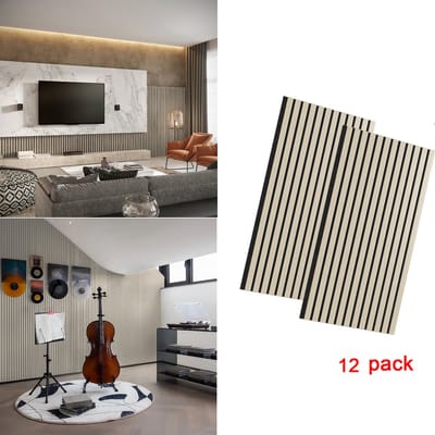 Houten Akoestische Panelen 120×60 cm Eiken Wit – Akoestisch Wand- en Plafondpaneel – Geluidsabsorptie – Set van 12
