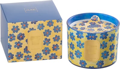 J-Line geurkaars Hapiness Blooms - White Musk Violet - blauw/geel - small - 30U