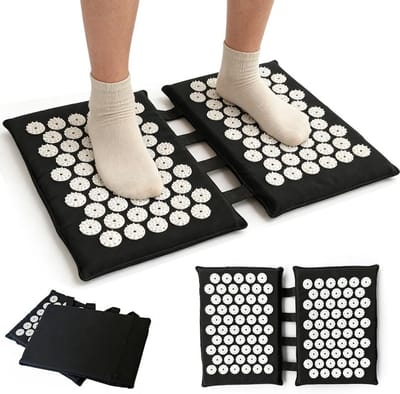 Acupressuurmat voor Voeten en Rug, 2 x 33 cm, Wasbare Massage Mat met 110 ABS Tips voor Ontspanning en Pijnverlichting