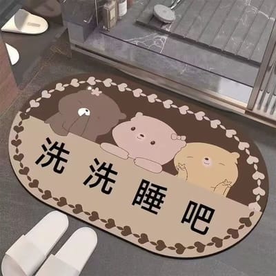 Cartoon Schattig Diatomeeënaarde Badkamermeubelmat Absorberend Sneldrogend Antislipmat Toiletkleed Badkamermat 40*60cm