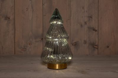 Anna's collection - B.O.T. Tree Glass 15X28,5 cm Grey With Golden B...