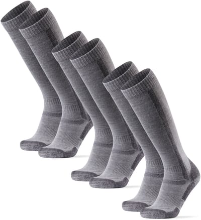 DANISH ENDURANCE Merinowollen Kniehoge Wandelsokken met Demping & - Unisex - 3 Paar - 35-38