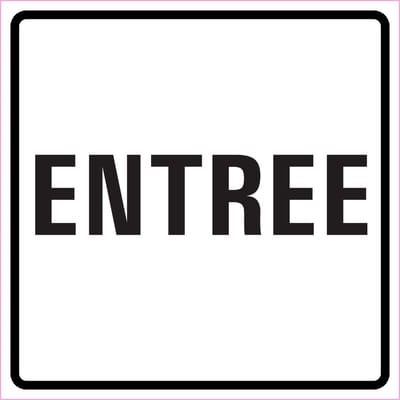 Entree sticker, wit zwart 400 x 400 mm