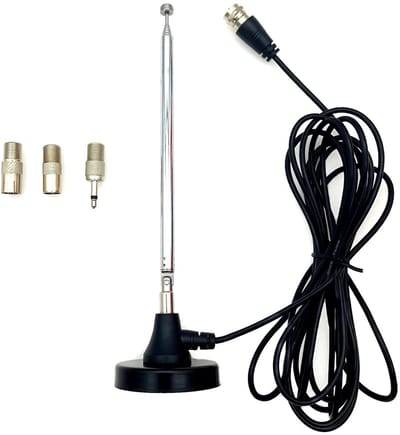 Dailygoody - FM Radio Antenne - Digitale Telescopische Binnenantenne - Magnetische Voet - 3m Verlengkabel - Geschikt voor Tuner en Versterker - 75Ohm