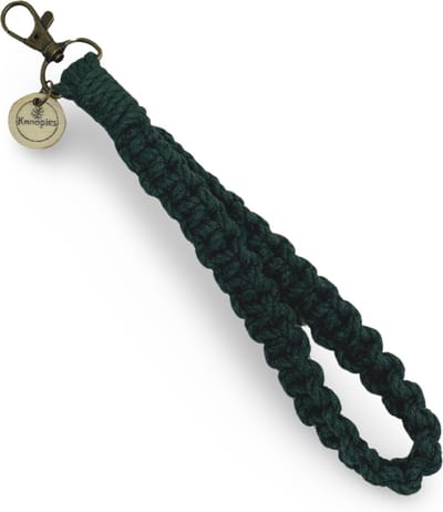 Polskoord Sleutelhanger - Donkergroen - Katoenkoord - Handgemaakt in ons Macramé Atelier - Prijs per Stuk - Inclusief Verzendkosten