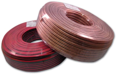Speakerkabel 2x2,5 mm² transparant 100 mtr