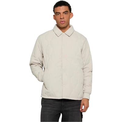 Urban Classics - Quilted Overshirt Jacket - S - Grijs