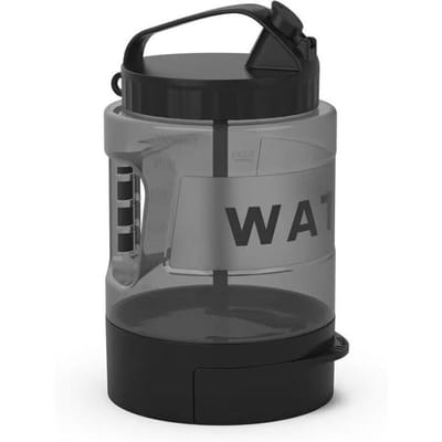 Hondenwaterfles, 77oz/2.2L Draagbare Reis Hondenwaterfles Dispenser, Voedselveilige Veiligheid zwart