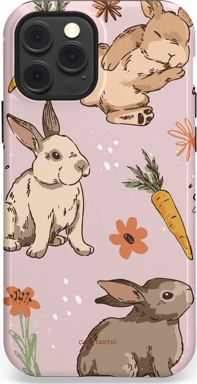 Casetastic Hoesje Geschikt voor Apple iPhone 12/12 Pro Magsafe - Stijlvolle Beschermende Duo-layer Case - Hop hop knuffels
