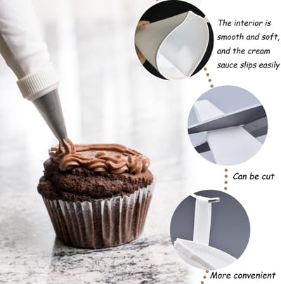 Dailygoods- Spuitzakken Herbruikbaar - 5-delige Set - 25/30/35/40/45cm - Hoogwaardige Katoen/Stof - Antislip - Gemakkelijk Schoon te Maken - Bakzakken