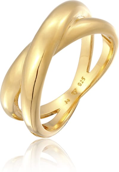 Elli - Ring - Dames Wikkel X Vorm Kruis Trend in 925 Sterling Zilver - Dames