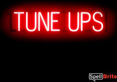 TUNE UPS - Lichtreclame Neon LED bord verlicht | SpellBrite | 74 x 16 cm | 6 Dimstanden - 8 Lichtanimaties | Reclamebord neon verlichting