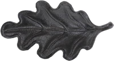 Gietijzeren Deurstopper - Metalen Deurwig - Deur Open Houden - Vintage Blad Design - 17 x 9.5 cm - Zwart Grijs