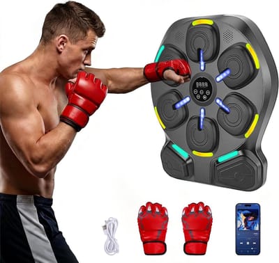 Muziekboksmachine - Boksmuziek Trainer - Thuis Sporten - Met Muziek Integratie - L - Zwart