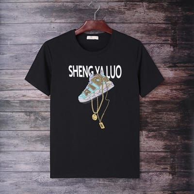 Heren Fat Boy Korte Mouw Zeefdruk Casual Shirt Nieuwe Zomer Fat Boy Niet-krimpende Heren Trendy Ronde Hals T-shirt 7XL