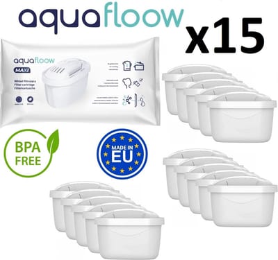 15 x FILTER vervanging VOOR FILTERKANNEN BRITA, DAFI - BRITA filterpatronen 15 stuks !!! - Geproduceerd in de Europese Unie AQUAFLOOW MAXI