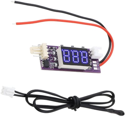 Zeynomax - Ventilator Snelheidsregeling - Automatische Temperatuurregelaar - Paars - 12V - Sensor Module - Geschikt voor Diverse Ventilators - Kleur..