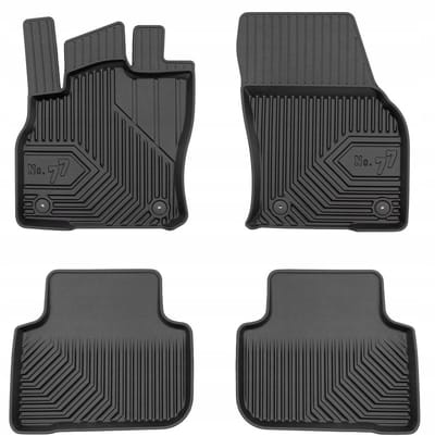 Frogum No.77 Luxe Rubberen Automatten Set - Geschikt voor AUDI Q3 II (2018-heden) - 4-delig - Perfecte Pasvorm - Geurloos TPE - 4 cm Hoge Rand - Zwart