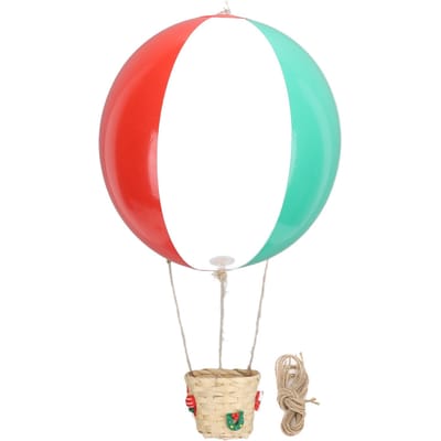 Heteluchtballon met rotan mand PVC gekleurde hangende luchtballondecoratie voor kerstversiering