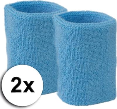 CHPN - Zweetbandjes - Polsbandjes - Polsband - Polsband - Zweetband - Sportband - Sportaccessoire - Zweten - Zweetafvoer - Lichtblauw - Blauw