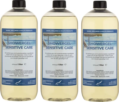 Douchegel Sensitive Care 1 Liter - set van 3 stuks - Showergel