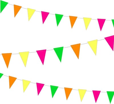 Solidchoice - 2 Stuks Neon Papieren Slinger voor Feestdecoratie