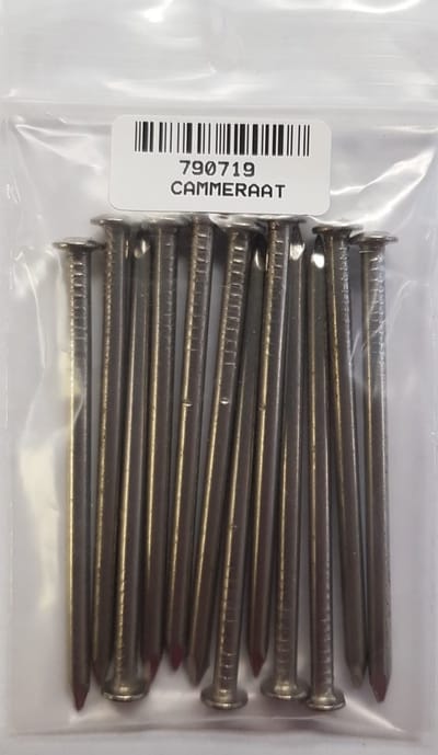 Roestvaststalen nagel – spijker – bolkop – 3,4x65 mm – RVS bevestigingsmateriaal – 50 gram