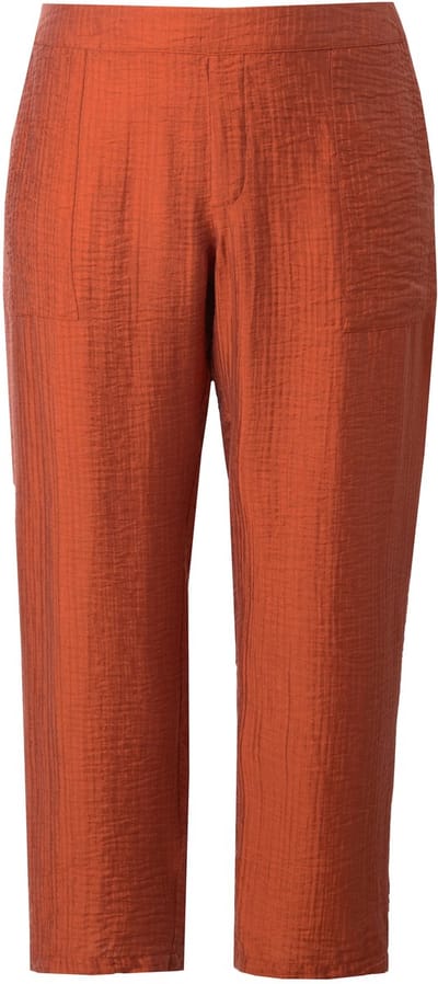 Ulla Popken - Dames - Broek Rena structuur lyocell comfortabele tailleband - Amber - Maat 54+