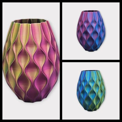 Layerzz - trendy vaas Granaat - droogbloemen en zijdebloemen -uniek- meerkleurig- groen blauw paars