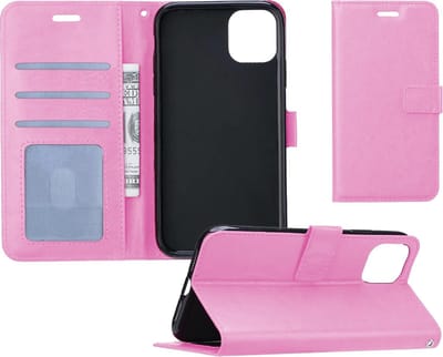 Hoesje - Geschikt voor Apple iPhone 11 Pro - Luxe Bookcase - Walletcase Hoes - Portemonnee - Cover - Telefoonhoes - Lichtroze