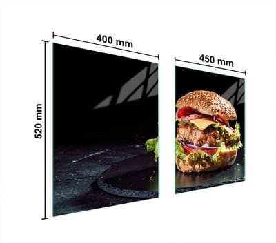 TMK ArtDeko Serie - Glazen Beschermplaat voor Fornuis - 85x52 cm - Hamburger Design - Tempered Glas