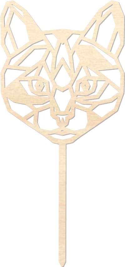 Houten caketopper / taarttopper - Kat - Taart / Cake topper op bestelling gemaakt
