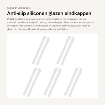 Dailygoods- Siliconen Eindkappen - 5 Paar Antislip - Zachte Siliconen - Geschikt voor Brilpoten 1-1,5 mm - Comfortabel - Geen Schade aan het Oor - Brilbeschermers