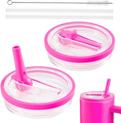 40oz Vervangende Dekselset met Rietjes - Premium, Lekvrij en Stofdicht, Ideaal voor Drinkbekers en Accessoires