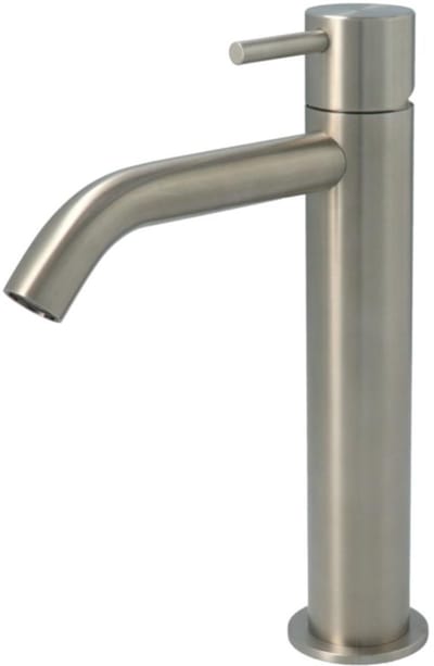 Hotbath Archie - Wastafelmengkraan - zonder Waste - Laag - Geborsteld Nikkel - Opbouw - Roestvrijstaal - V02