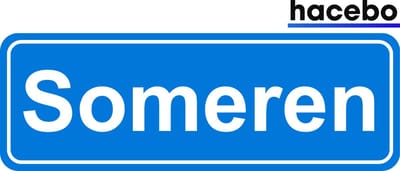 Hacebo - Plaatsnaam Sticker - 29x10 CM - Someren sticker - Verkeersborden sticker - grappige cadeaus - Someren