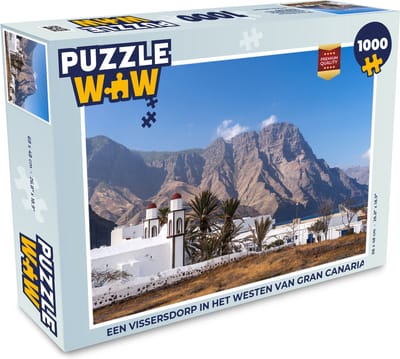 Puzzel Een vissersdorp in het westen van Gran Canaria - Legpuzzel - Puzzel 1000 stukjes volwassenen