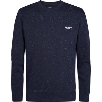 Petrol Industries - Heren Gemêleerde sweater met ronde hals rosewood - Blauw - Maat S