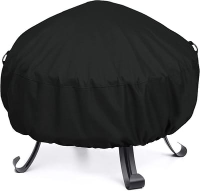 Vuurkorf Cover - Buitenhaard Beschermhoes - Terras Beschermen - Waterdicht Ontwerp - 32 Inch Diameter - Zwart