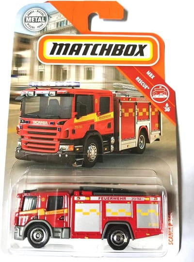 Brandweerwagen Speelgoedauto Scania P 360 Rode Metalen Diecast Model Schaal 1:64 voor Kinderen 36+ Maanden