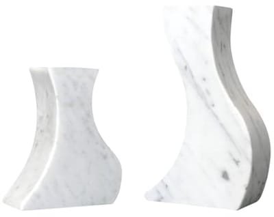 Natuurlijke marmeren kandelaars set van 2 - Witte kalksteen voor kaarsen - Unieke decoratie voor thuis, diner en bruiloften