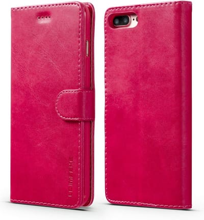 LC.IMEEKE Hoesje - Geschikt voor iPhone SE (2022/2020), iPhone 8 / 7 Hoesje - LC.IMEEKE Luxe Book Case - Roze