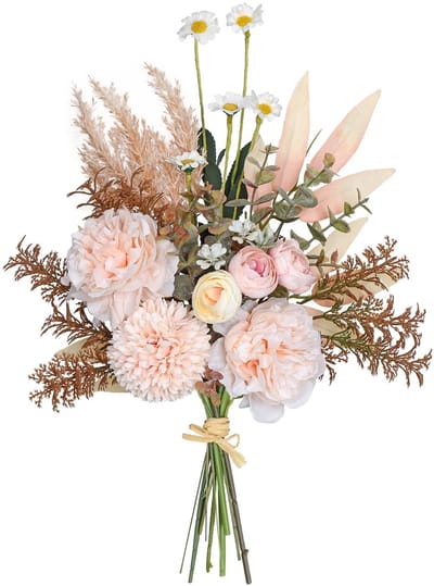 Kunstboeket Kunstbloemen Zoals Echt Groene Dahlia's Decoratie Bloemen Namaakbloemstukken Bruiloftsboeket Kunstbloemen voor Tafeldecoraties (Hortensia-Champagne)