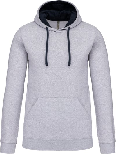 Kariban Hooded sweater met contrasterde capuchon K446 - Oxford Grey / Navy - XS