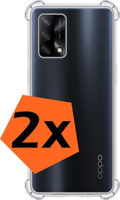 Hoes - 2 Stuks - Geschikt voor OPPO A74 4G - Sterk & Shockproof - Siliconen Case - Back Cover - Telefoon Hoesje Shock Proof - Transparant