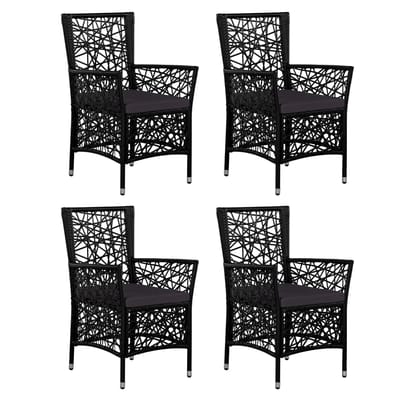 vidaXL - 5-delige - Tuinset - poly - rattan - zwart